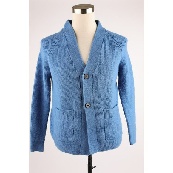 $3250 Kiton Thick Cashmere Knit Cardigan Sweater SZ 50/40 Baby Blue